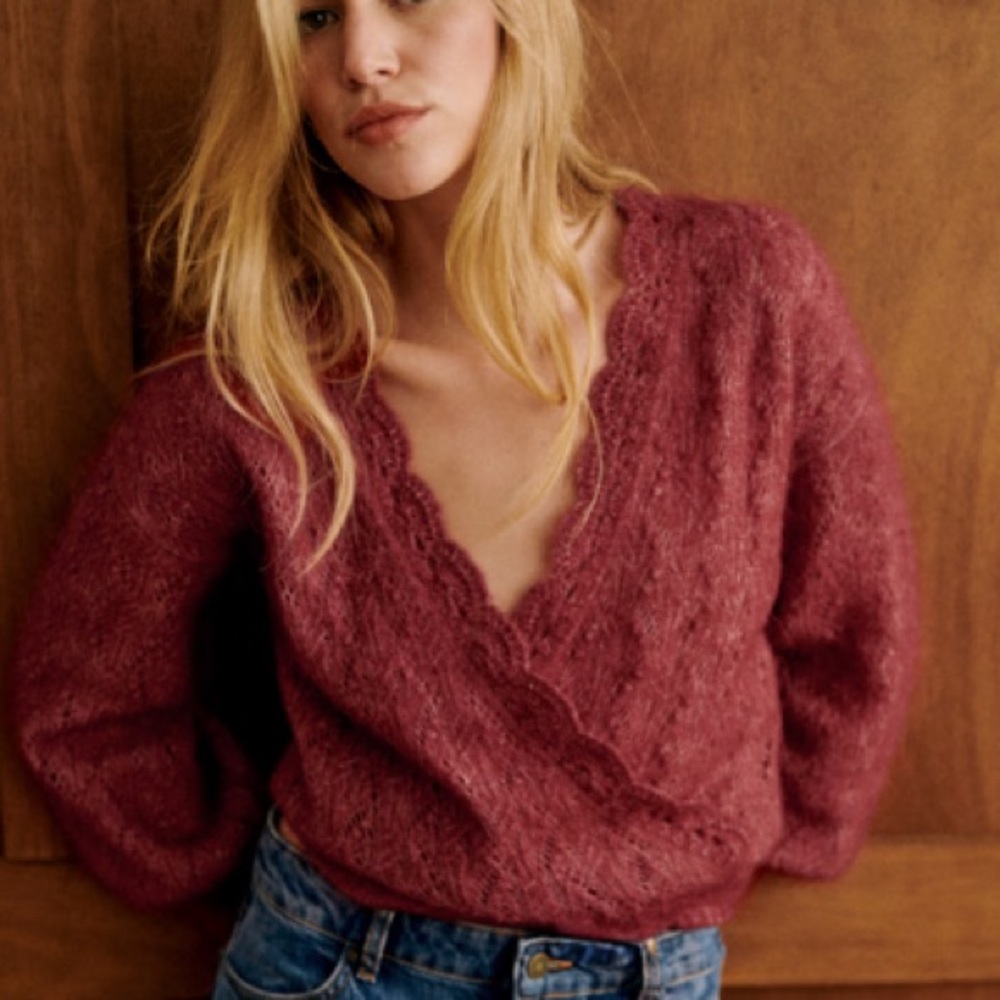 Sezane Nathalia Jumper - Women’s V Neck Wrap